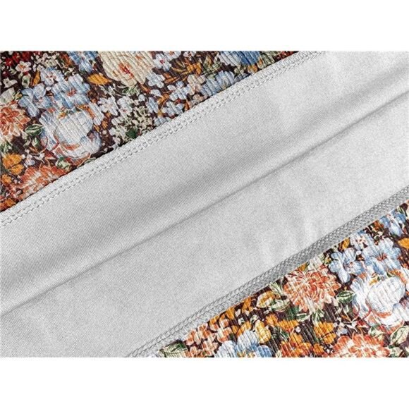 Women's Chiffon Elastic High Waist Maxi Skirts Coffee Floral - Picture 5 of 6